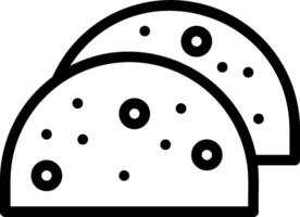 A black and white drawing of two tacos vector
