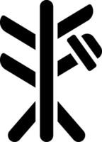A black and white symbol of a cross vector