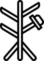 A black and white image of a tree with a hat on it vector