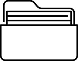 A black and white image of a folder vector