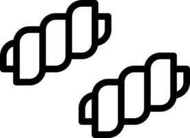 Two black and white images of two rolls of bread vector