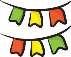 A pair of colorful bunting flags on a white background vector