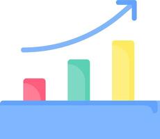A graph showing growth in sales vector