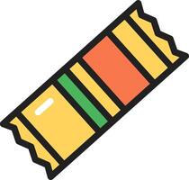 A candy bar icon with a green, orange and yellow stripe vector