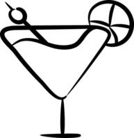 A martini glass with a slice of lemon and a slice of lime vector