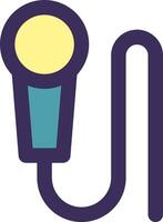 A microphone with a cord attached to it vector