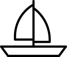 A sailboat is shown in a simple outline vector