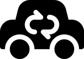 A black and white car with a recycling symbol vector