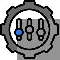 A gear with three buttons on it vector