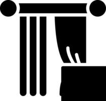 A black and white image of a curtain vector