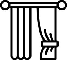 A black and white illustration of a curtain vector
