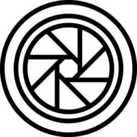 A black and white image of a camera lens vector