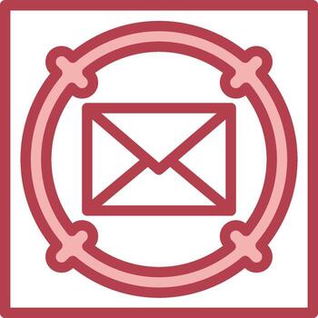 Email icon with a red frame vector