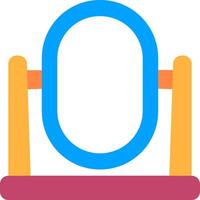 A mirror with a blue and orange handle vector