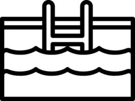 A black and white drawing of a boat in the water vector