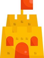 A castle with a flag on top of it vector