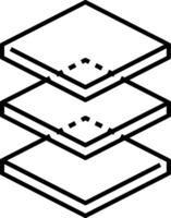 A black and white illustration of a stack of three books vector