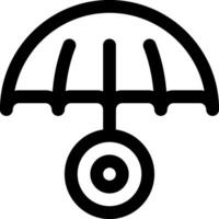 A black and white logo of an umbrella with a target vector