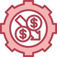 A gear with dollar signs on it vector