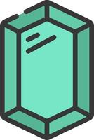 A green cube with a black line on it vector