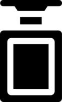A black and white square icon of a bottle vector