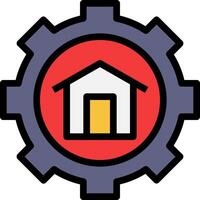 A house with a gear in the center vector