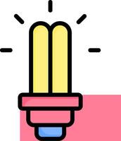 A light bulb with two yellow lights vector