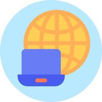 A laptop and globe icon vector