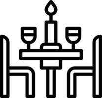 A black and white image of a table and chairs vector