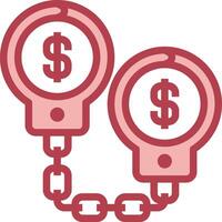 Two handcuffs with dollar signs on them vector