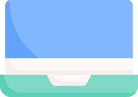 A blue and green computer monitor with a white background vector