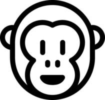 A black and white monkey head icon vector