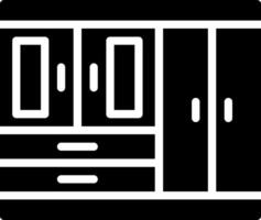 A black and white image of a wardrobe vector