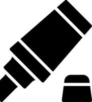 A black and white icon of a pen and a cap vector