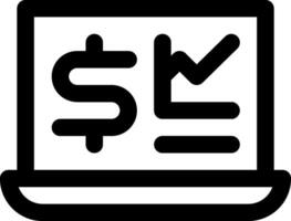 A laptop with a dollar sign on it vector