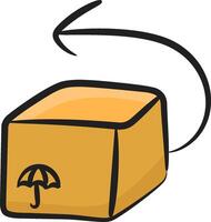 A cartoon box with an umbrella on top vector