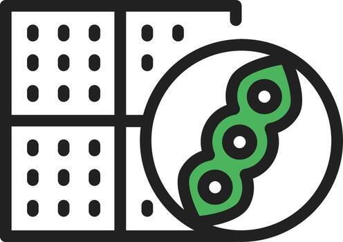 A green bean pod with a circle around it vector