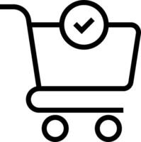 A shopping cart with a check mark on it vector