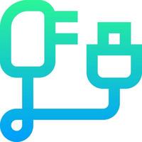 A blue and green logo with a plug and a cord vector