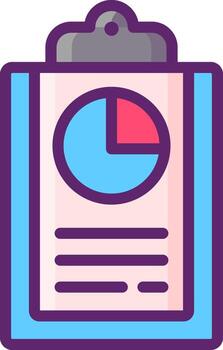 A clipboard with a pie chart on it vector