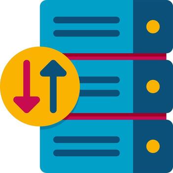 un servidor con dos flechas señalando arriba vector