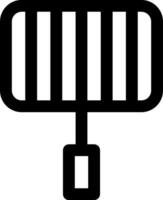 A black and white icon of a grill vector