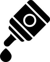 A black and white icon of a bottle with a drop vector