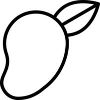 A black and white outline of a mango vector