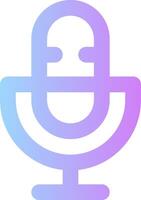 A microphone icon with a purple and blue background vector