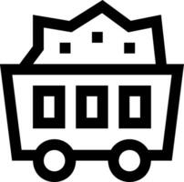 A black and white image of a train with a house on it vector