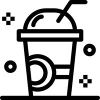 A black and white icon of a drink with a straw vector