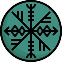A green and black symbol with arrows on it vector