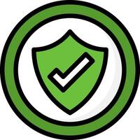 A green shield with a tick mark on it vector
