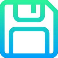 A floppy disk icon with a green and blue background vector